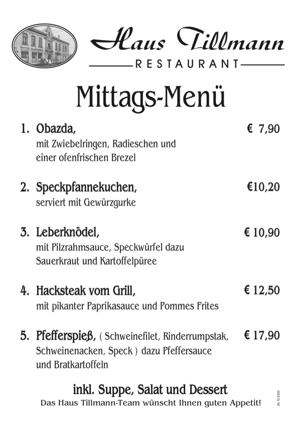 Mittagstisch Haus Tillmann